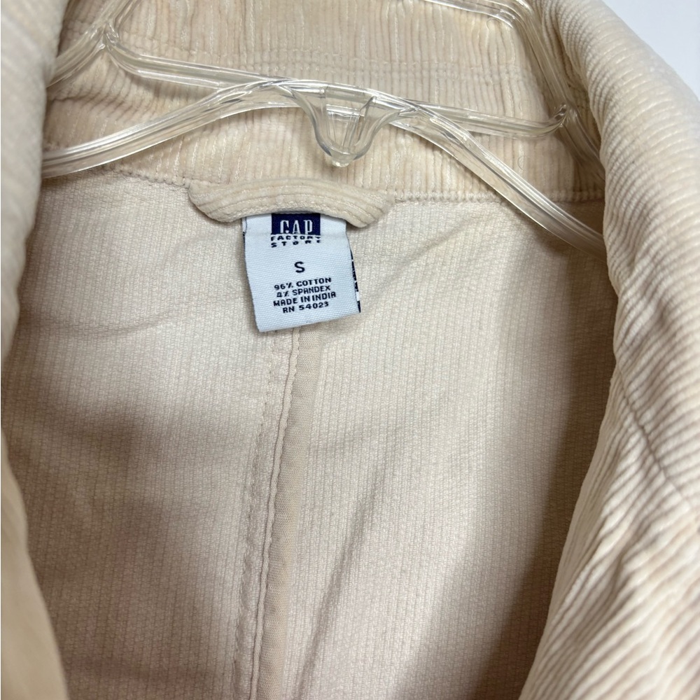 BN9 GAP Beige Corduroy Jacket Double-Breasted Pea Coat Women Small‎ - Picture 7 of 11